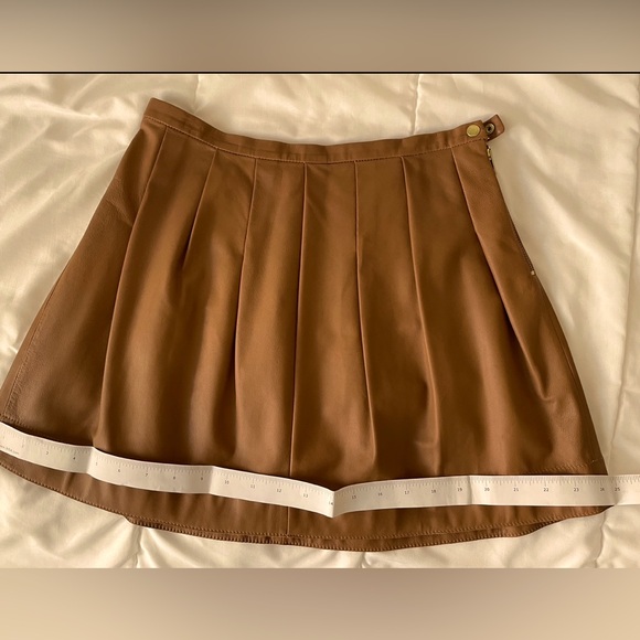 Rebecca Taylor A-Line Brown Pleated Mini Skirt - Picture 2 of 7